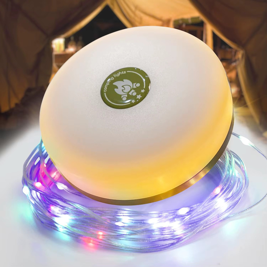 ESMARTER Solar-Camping-Lichterkette mit RGB-LEDs, wasserdicht und wiederaufladbar, 10 m Länge, Multicolor - Bild 2
