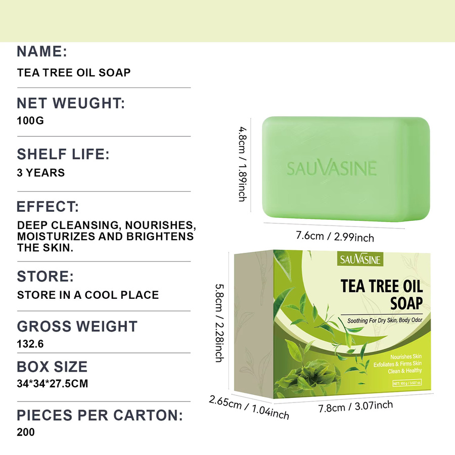SAUVASINE Teebaumöl-Seife, Unisex, Trockene Haut, 100g - Bild 3