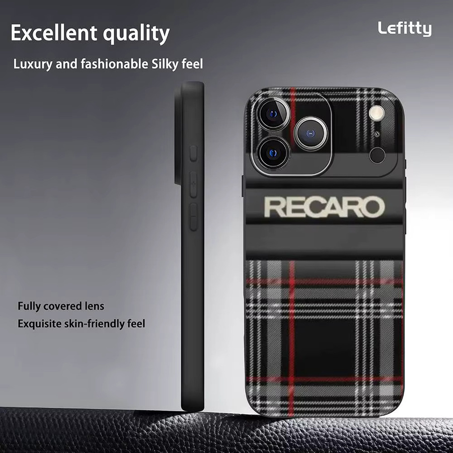 R-Recaro Handyhülle für iPhone 17 16 15 14 13 12 11 Pro Max Plus Mini Frosted Soft Shell in Schwarz - Bild 3