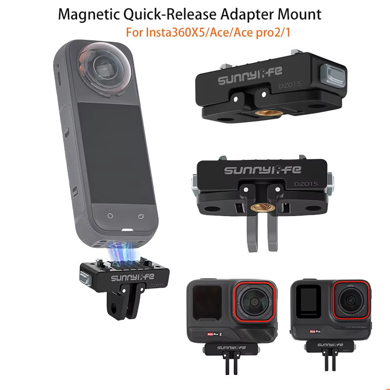 Magnetische Quick Release Halterung für Insta360 X5, Ace Pro 2, Ace und Ace Pro in Schwarz - Bild 2