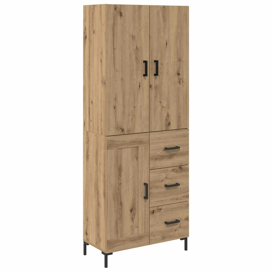 vidaXL Highboard Artisan-Eiche in Braun mit Türen und Regalen, B/T/H: 69,5 x 34 x 180 cm - Bild 2