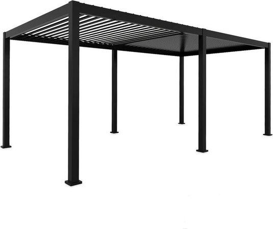Alu Pergola Never Indoor mit beweglicher Entlüftung und integrierten Regenrinnen, Anthrazit, B/T/H: 588 x 300 x 230 cm