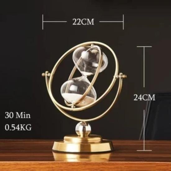 Dekorative Sanduhr als Light Luxury Ornament aus Metall in Gold für Schreibtisch und Wohnzimmer von Household supplies MH - Bild 1