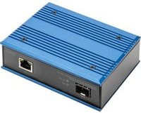 Digitus DN-652104-1 LAN Medienkonverter 10/100/1000Base-TX PoE zu 1000Base-FX in Blau - Bild 1