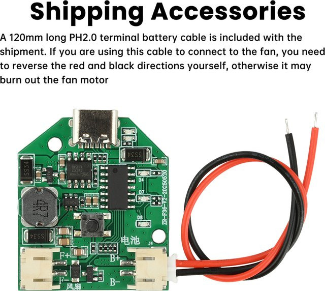 Aideepen Steuerplatine für kleine Lüfter mit 3/4 Geschwindigkeitsstufen, USB Typ-C Lademodul, Grün - Bild 1