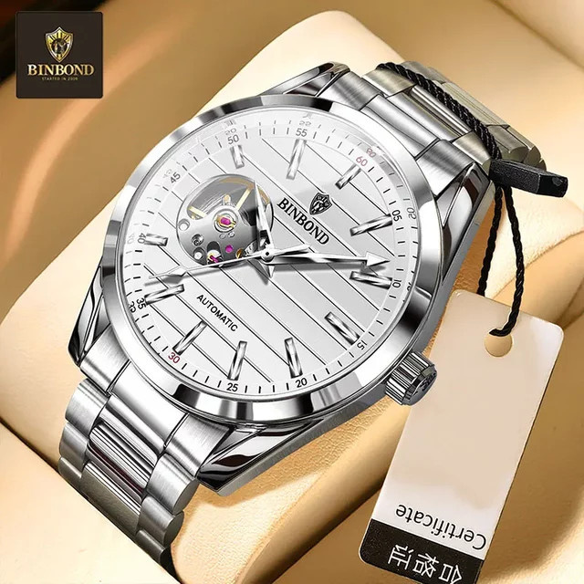 BINBOND Armbanduhr, Automatik, Edelstahl, Silber, Herren - Bild 1
