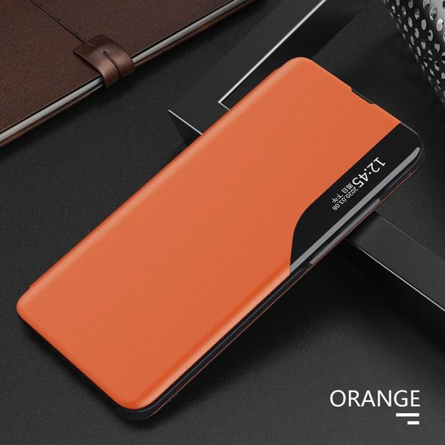 Business Side Smart Window Magnetische Leder-Klapphülle für Samsung Galaxy S26 Ultra S25 S24 S23 Plus FE in Orange - Bild 1