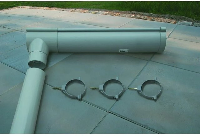 Karibu Dachrinne aus PVC in Grau - Bild 1