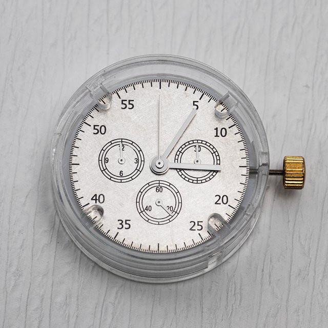 Chronograph Mechanisches Uhrwerk, Silber, Rubin - Bild 1
