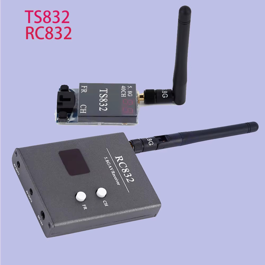 QX-MOTOR FPV Sender Empfänger Set TS832 RC832 RC832H 5,8G 600mW Long Range Wireless AV System für RC Quadcopter in Schwarz - Bild 4