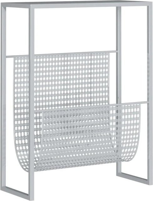 vidaXL Zeitschriftenständer aus Stahl in Silber, B/T/H: 35 x 15 x 45 cm - Bild 1