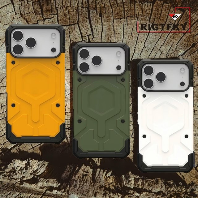 Robuste und stoßfeste MagSafe Handyhülle für iPhone 17 Air 16 15 Plus 14 13 12 Pro Max mit magnetischer Panzerung und Schutzabdeckung in Schwarz und Gelb - Bild 1
