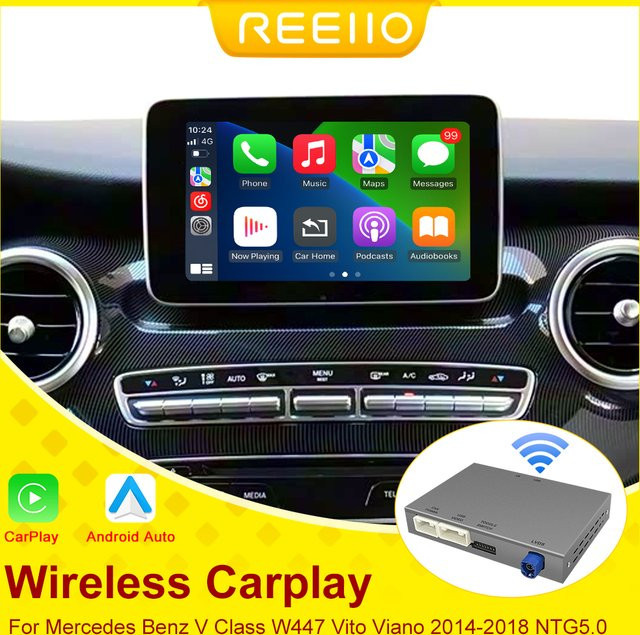 Wireless CarPlay und Android Auto Interface für Mercedes Benz V-Klasse W447 (2014–2018), Vito und Viano mit NTG5.0, Farbe: Schwarz - Bild 1