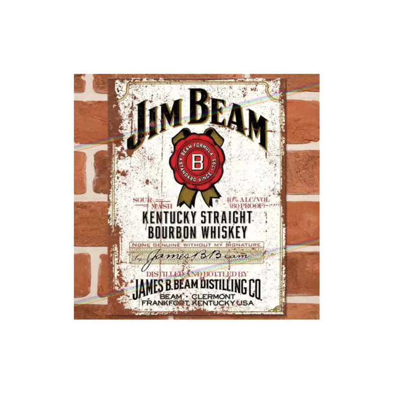Jim Beam Vintage Metallschild Dekoration für Bar und Garage in Weiß, Rechteckig, B: 20 cm, H: 14 cm, T: 14 cm - Bild 2