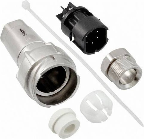 Bulgin PXM7011/06P/ST/0709/SN Rundsteckverbinder aus Metall in Silber - Bild 1