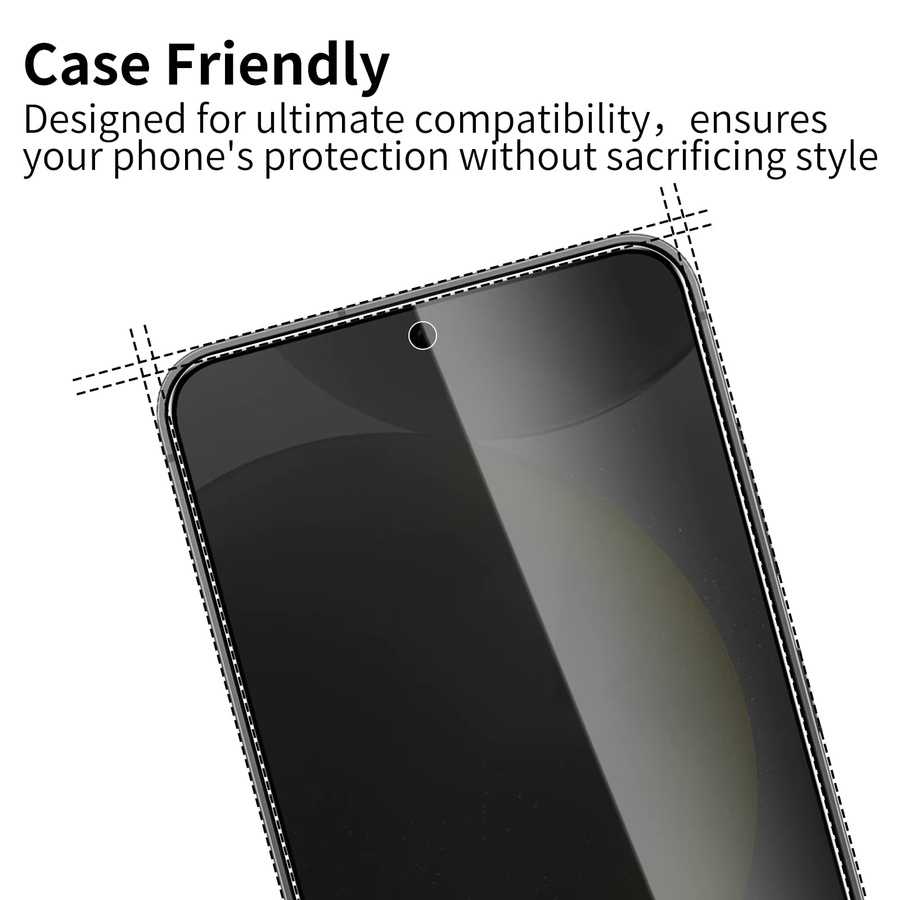 Samsung Privacy Displayschutz aus gehärtetem Glas für Galaxy S24 S23 Plus S25 S22 S21 in Transparent mit Fingerabdruck-Funktion - Bild 4