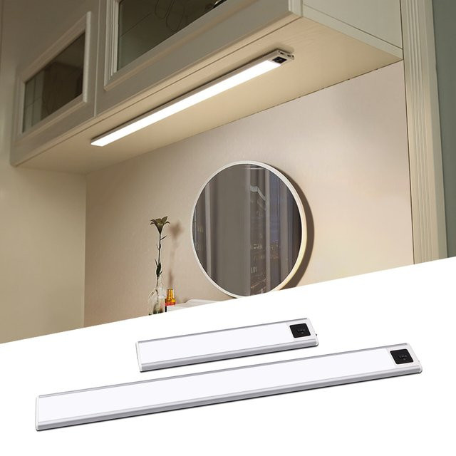 AIMENGTE LED Nachtlicht mit Bewegungssensor, drahtlose USB-wiederaufladbare Schranklampe in Weiß, Warmweiß, für Kleiderschrank, Küche und Schlafzimmer - Bild 1