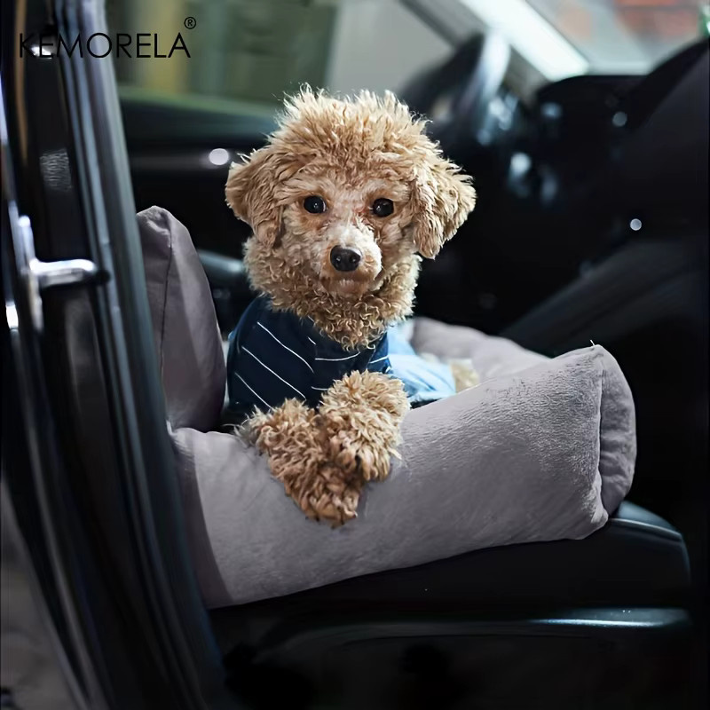 KEMORELA Autositz für Katzen und kleine Hunde, ergonomischer Haustierträger aus Polyester, grau - Bild 2