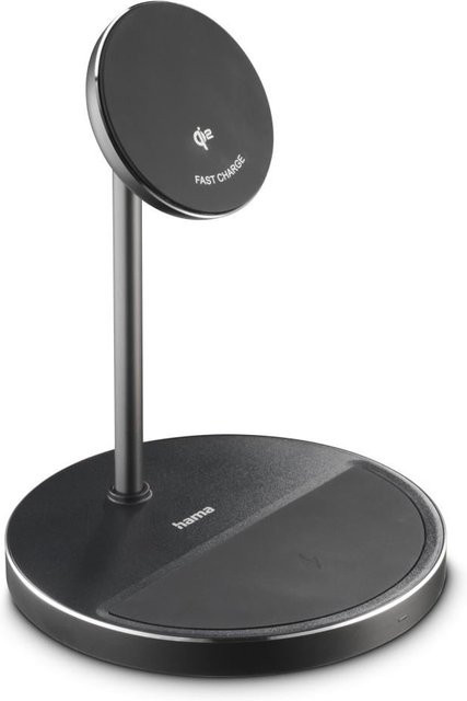 Hama 2in1 Qi2 Kabelloses Ladegerät Induktiv 15 W Schwarz - Bild 1