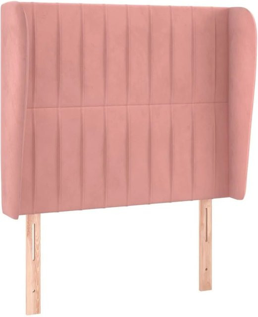 vidaXL Kopfteil mit Ohren in Rosa aus Samt, B/T/H: 93 x 23 x 128 cm - Bild 1