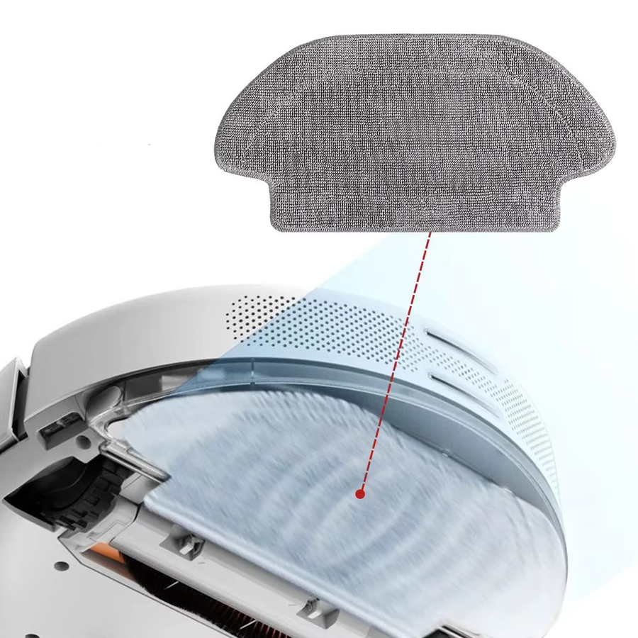 WINDNINJA Zubehör-Set für Xiaomi S10 S12 T12 B106GL Roboterstaubsauger mit Seitenbürsten, HEPA-Filter und Mopptüchern in Weiß - Bild 2