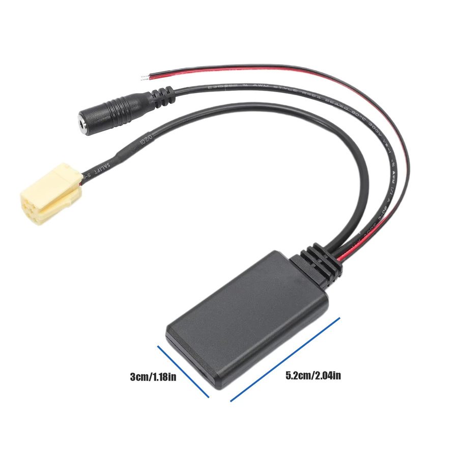 Heinrich Tung Bluetooth 5.0 Aux Adapter mit Mikrofon für Fiat 500 und Grande Punto, Schwarz, 3,5 mm Klinke - Bild 4