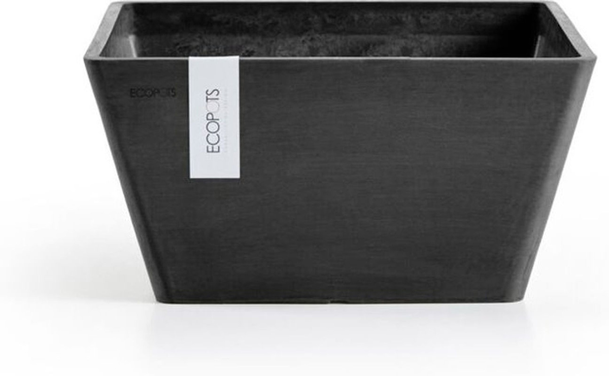 Ecopots Berlin 30 Blumentopf aus Kunststoff in Anthrazit oder Taupe Meliert für Innen- und Außenbereich B: 31,2 cm, T: 31,2 cm, H: 15,7 cm - Bild 1