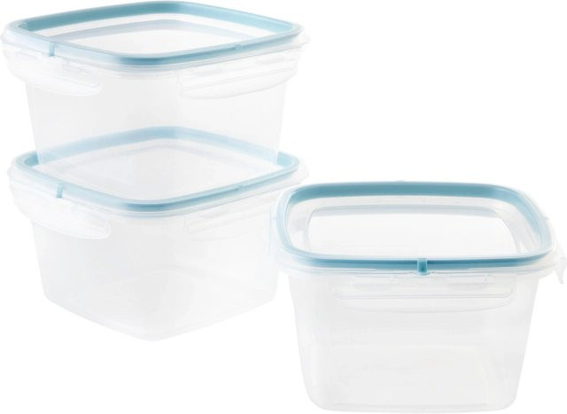 Mömax Frischhaltedosenset Diego, 3-teilig, Hellblau und Transparent, 1 l pro Dose - Bild 1