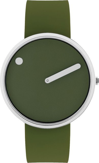 Picto Analoguhr, Quarz, Edelstahl, Silikon, Grün, 40 mm, Unisex - Bild 1