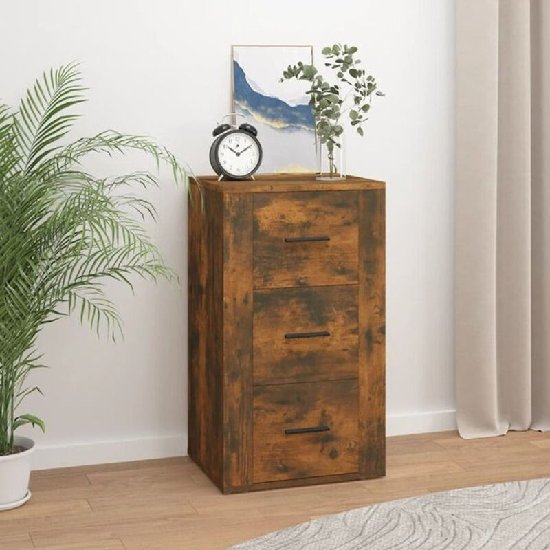 Sideboard Vidaxl in Räuchereiche, Holzwerkstoff, Grau/Braun, B: 40 cm, T: 33 cm, H: 70 cm - Bild 1