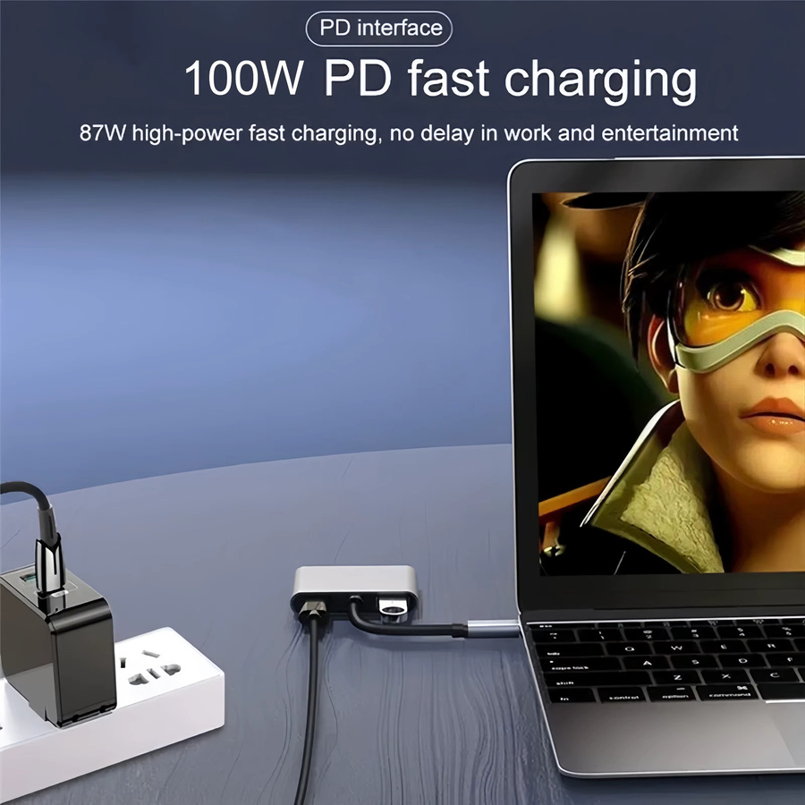 Kebidumei 4-in-1 USB-C Dockingstation mit Dual HDMI und USB 3.0 Hub für Laptop und MacBook - Bild 3