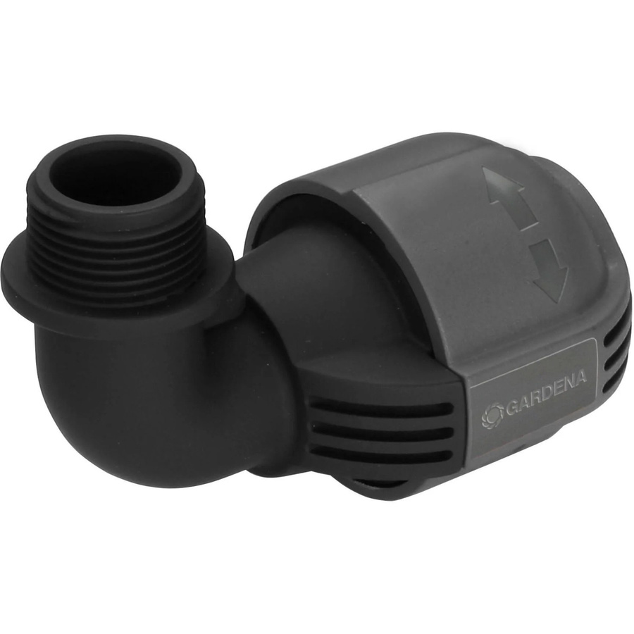Gardena Sprinklersystem L-Stück mit Quick & Easy-Schnellverbindungstechnik und 3/4 Zoll Außengewinde in Schwarz und Grau - Bild 2