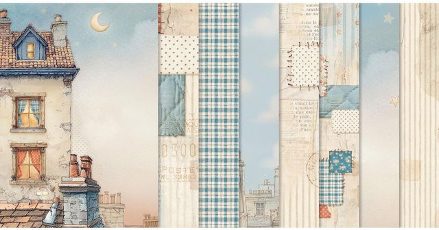 Stamperia Motiv-Strohseide Backgrounds Family 8er-Set Multicolor A6 - Bild 1