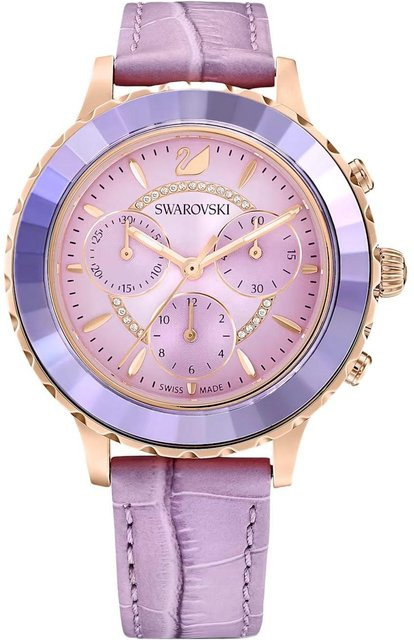 Swarovski Chronograph, Quarz, Lederarmband, Lila, Damen - Bild 1