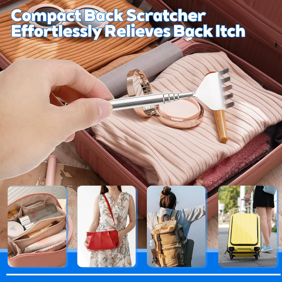 Rückenkratzer aus Edelstahl mit Taschenclip, Damen - Bild 4