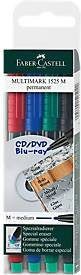 Faber-Castell Multimark 1525 Folienstifte, 4er-Set, permanent, Multicolor, Feinstrich - Bild 1