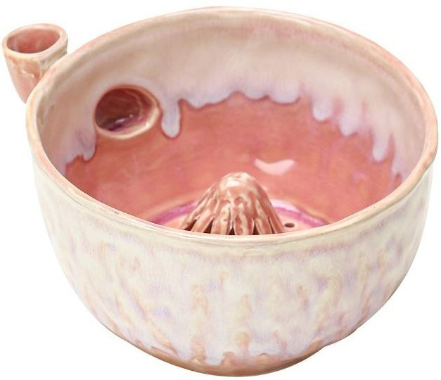 Lulou Keramik Beerenwaschschale mit Sieb in Pink, Durchmesser: 16 cm, Höhe: 8 cm - Bild 1