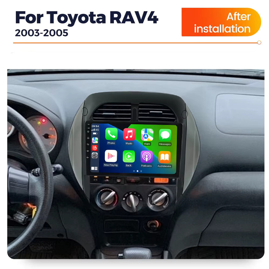 NaviFly Android 14 Autoradio mit kabellosem CarPlay und GPS Navigation für Toyota RAV4 2 CA20 CA20W XA20 (2003-2005), Schwarz - Bild 2