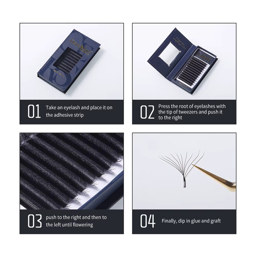 DeceMars Neue 10D W-förmige Wimpernverlängerung, 12 Linien pro Tablett - Bild 4