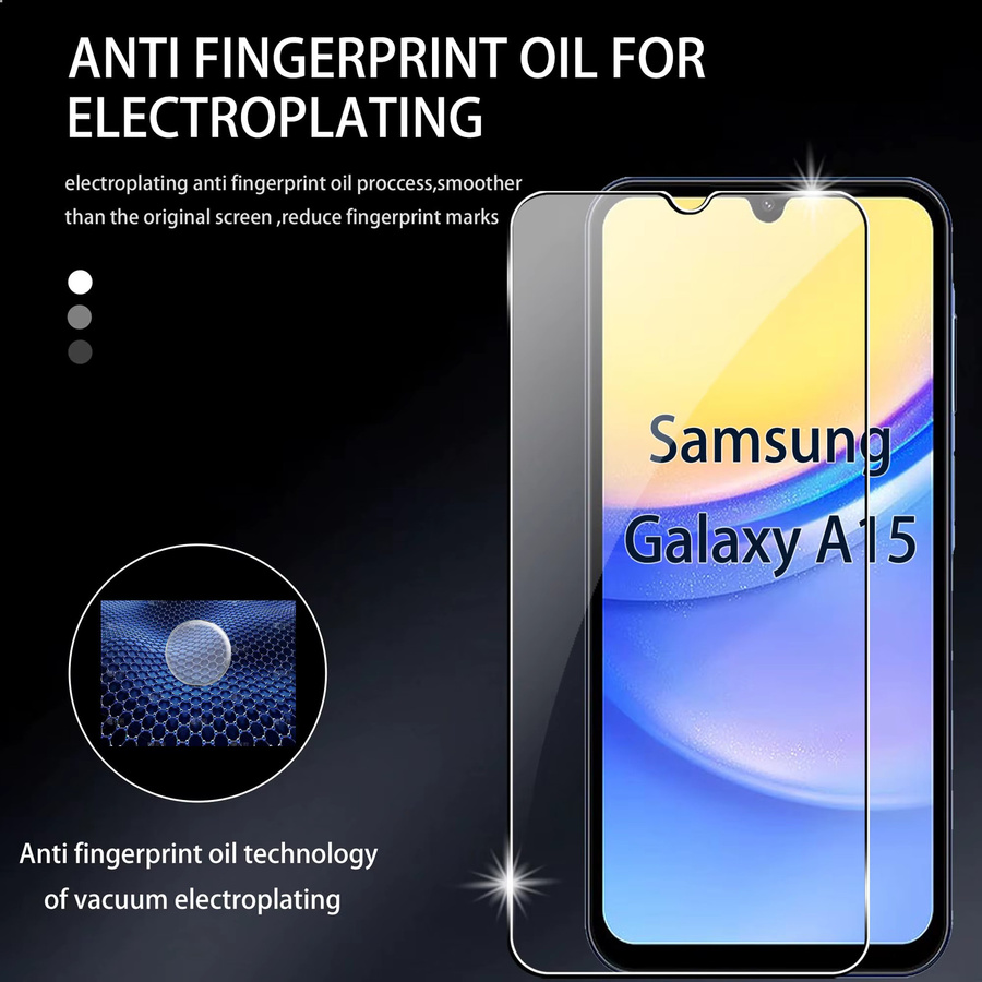 Samsung Displayschutzfolie aus gehärtetem Glas für Galaxy A15 und Galaxy A16 (4G/5G), transparent, HD 9H, kratzfest - Bild 5