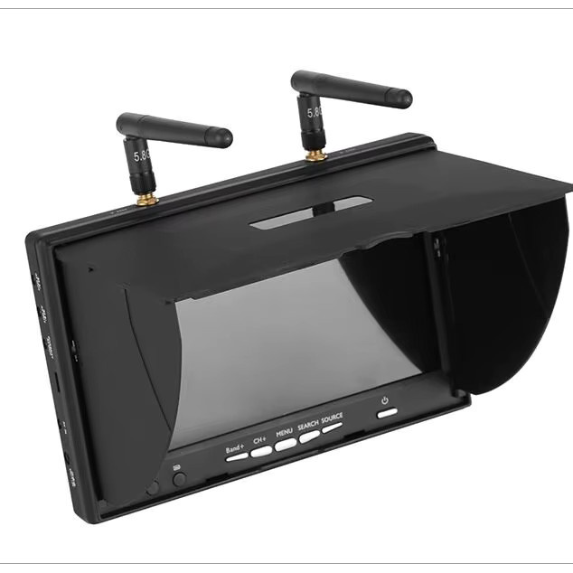 Eachine XAERO LCD5802D 7 Zoll FPV-Monitor in Schwarz mit 5,8G 40CH Diversity-Empfänger, DVR und integriertem Akku für RC-Drohnen - Bild 2