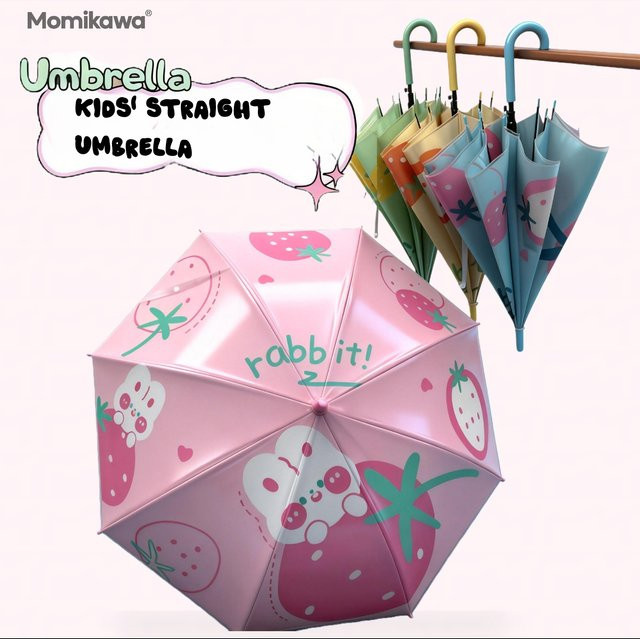 Niedriger Cartoon-Kinderregenschirm von Momikawa in Transparent, gerader Regenschirm für Grundschüler - Bild 1
