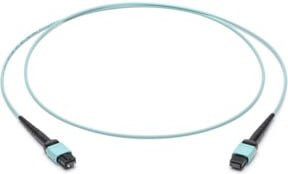 Corning LWL-Patchkabel 12F MPO PC BU/ST OM4 in Türkis, Länge: 2 m - Bild 1