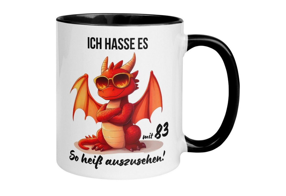 Momentals Geburtstagstasse zum 83. Geburtstag für Männer und Frauen mit dem Spruch Immer noch heiß, spülmaschinenfest, für Links- und Rechtshänder - Bild 1