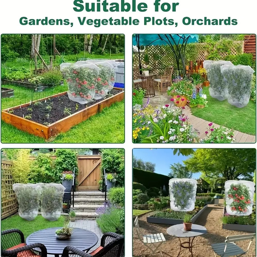 Extra dickes Gartennetz aus weißem PE-Material als Insekten- und Vogelschutz für Obst, Zitrusfrüchte und Blumen mit Kordelzug und Reißverschluss - Bild 3