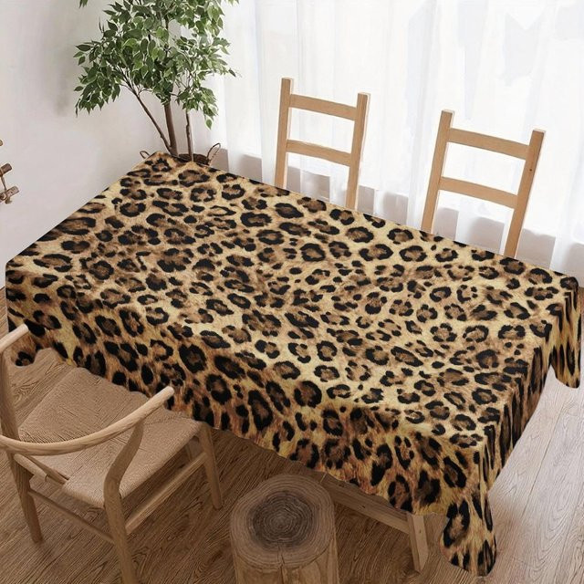 Wasserdichte rechteckige Tischdecke mit Leopardenmuster von JINGYUE Pet, Mehrfarbig, B/T: 100 x 160 cm - Bild 1