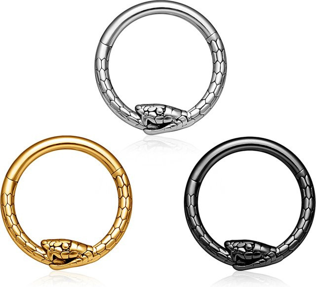 UHERA Piercing Ohrringe Edelstahl, Schlangenasenringe, 16G, Unisex, Bunt - Bild 1