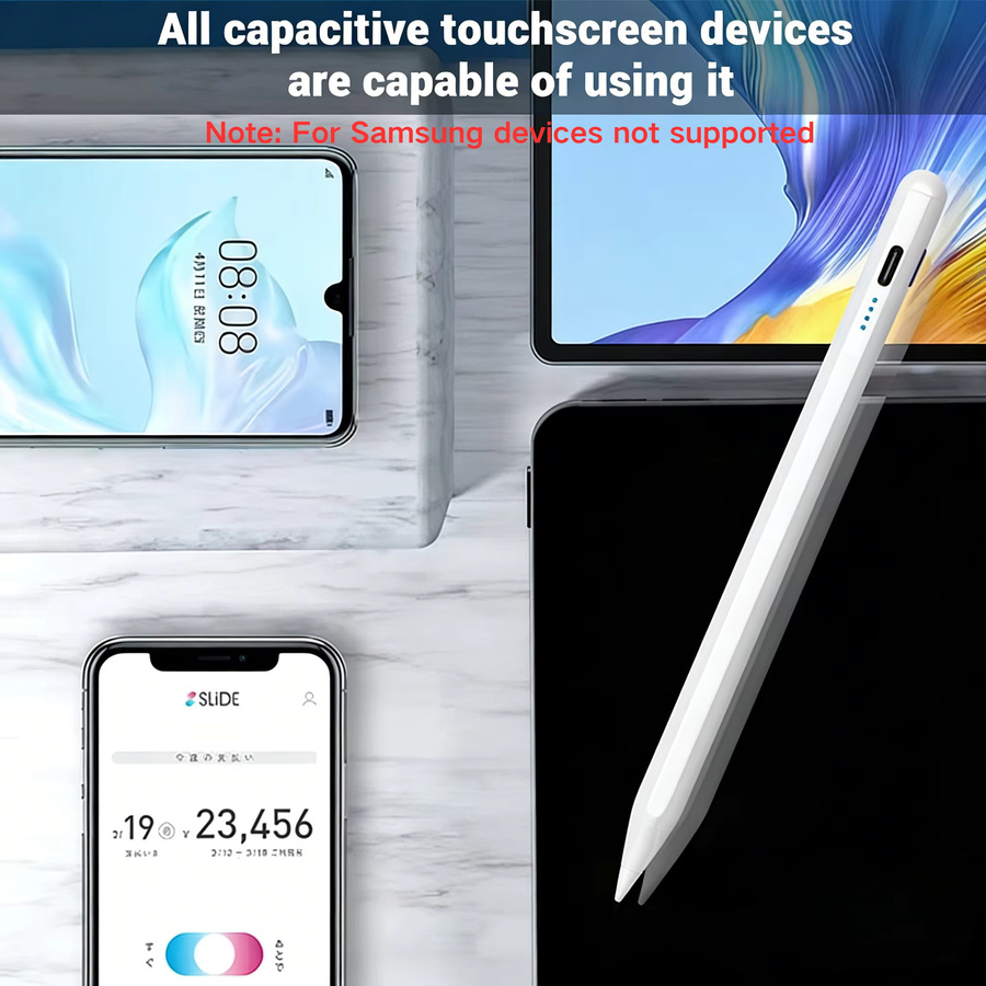 Apple Pencil Stylus Pen für iOS Tablets mit Leistungsanzeige in Weiß - Bild 5