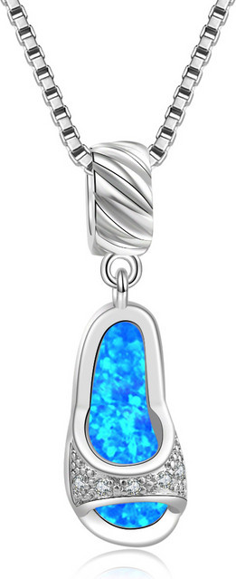 K-HOME Halskette, weiß, Opal, Damen, Schuh-Charm - Bild 1