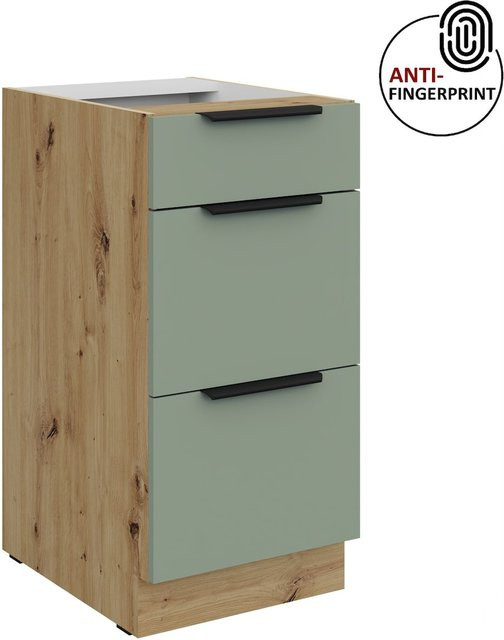Küchenunterschrank ARIA in Aquamarin matt mit Anti-Fingerprint-Beschichtung, Breite: 40 cm - Bild 1